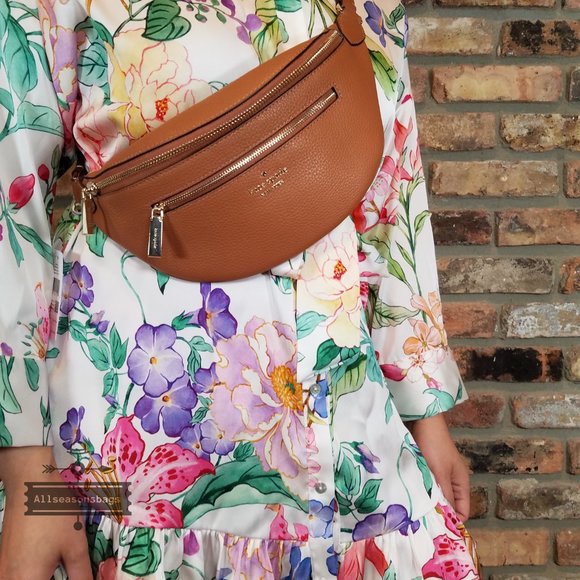 LAUTHENTIC Kate Spade New York Leila Leather Belt Bag Fanny Pack in Warm Ginger - Picture 1 of 7